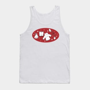 Winter weather snow lover cartoon illustration Tank Top